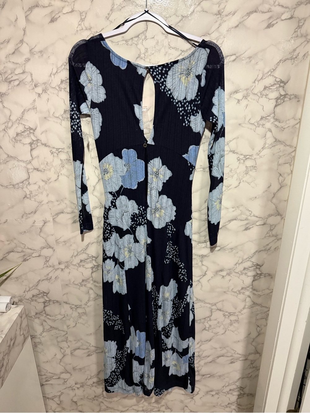 NEW Free People Calla Floral Long Sleeve Knit Midi Dress S - Picture 12 of 13